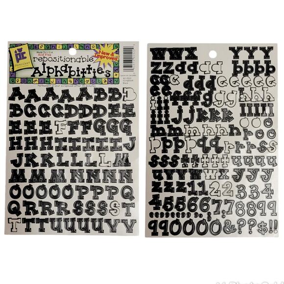 Provo Craft Alphabitties Stickers 4 Sheets ABC 123 Multi Red Black Scrapbooking - Picture 5 of 5